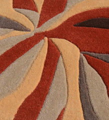 Colorful modern abstract design hand tufted runner rug