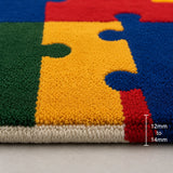 Colorful puzzle wool rug