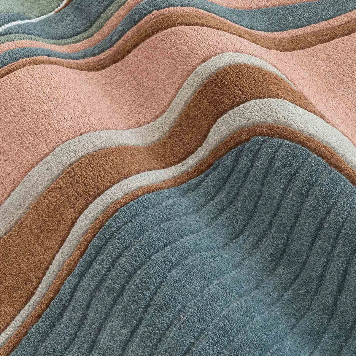Artistic Handcrafted Wool Rug for Living Room and Bedroom Decor.