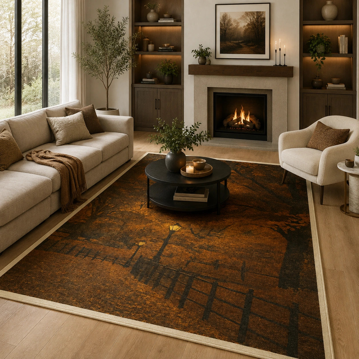 Cozy autumn fall rug