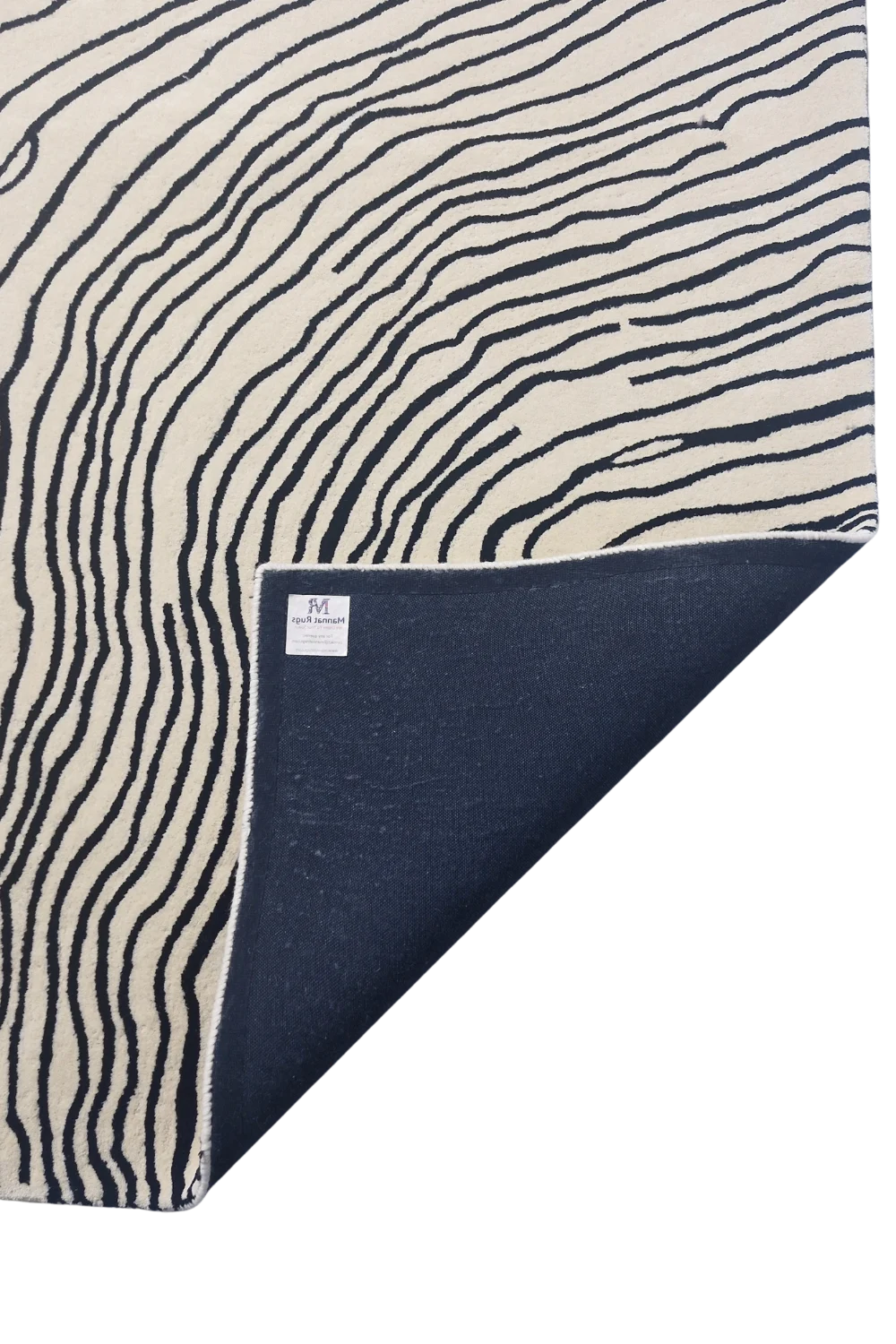 Luxury cream and black modern rug for living room decor.