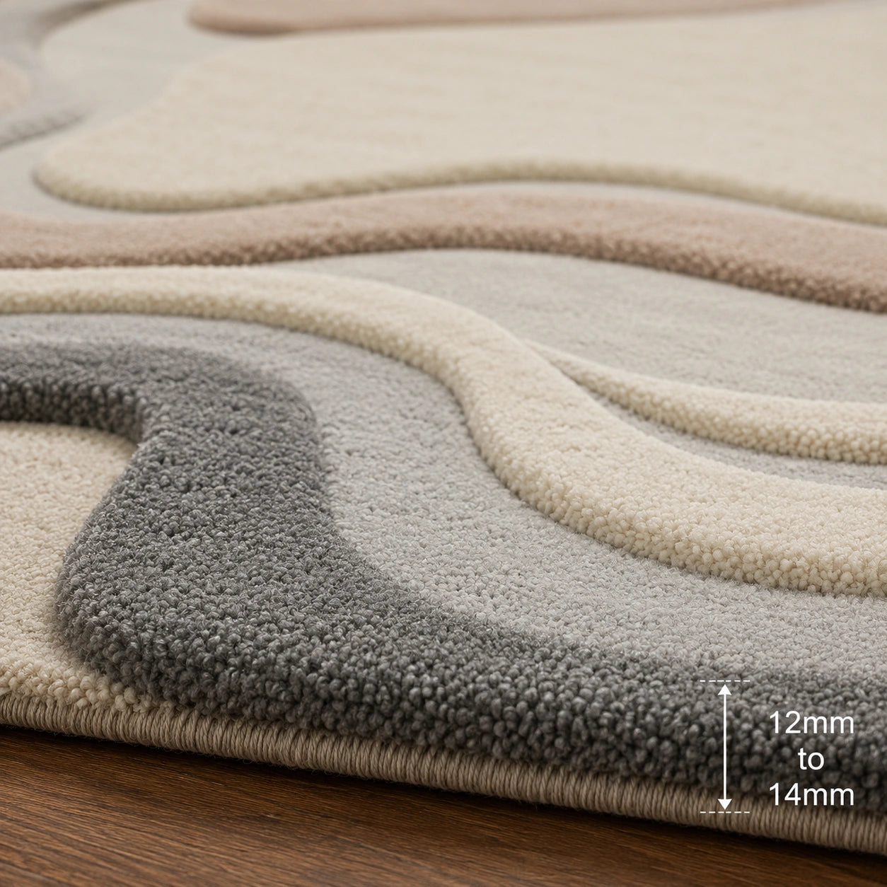 Cream royal embossed wool rug