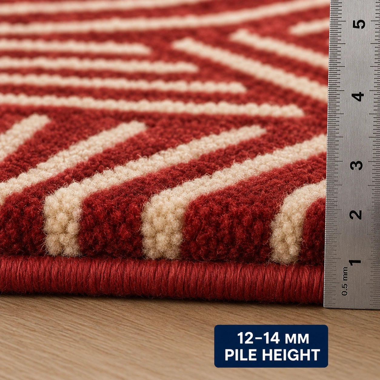 Crimson weave abstract wool rug