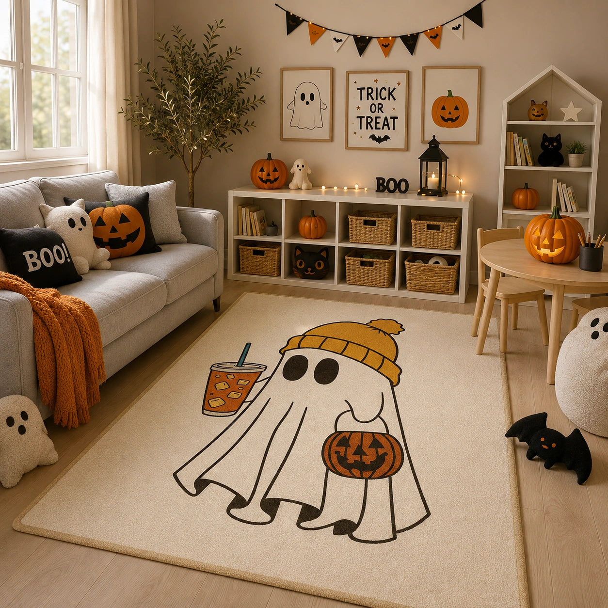 Cute ghost rug