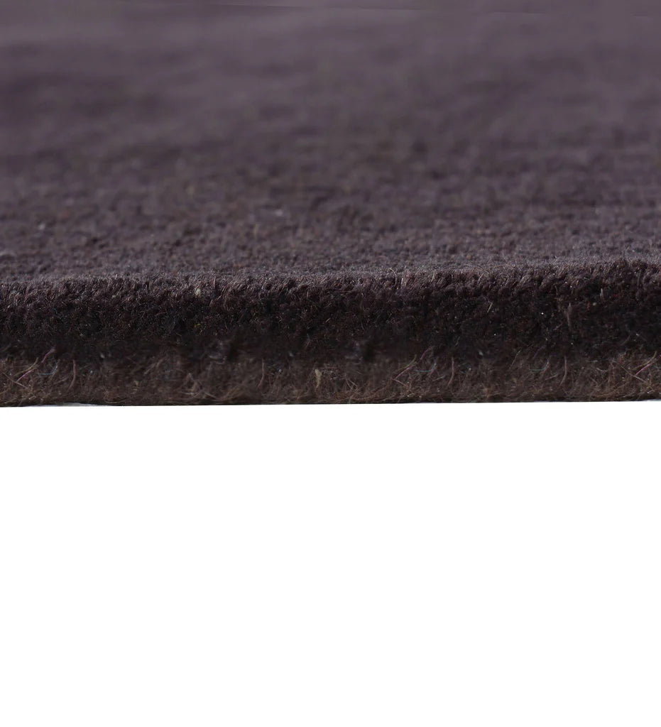 Minimalist dark brown solid rug for bedrooms and offices
