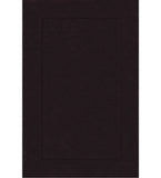 Dark brown hand-tufted wool rug with minimalist border design