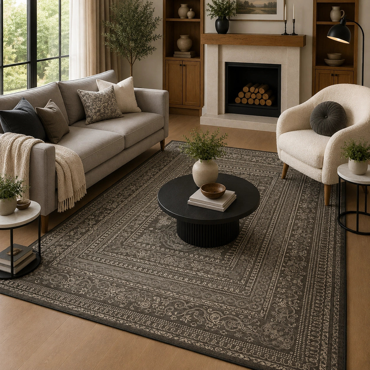 Dark ornate rug
