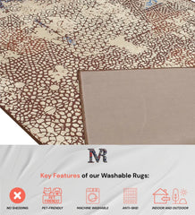 Soft distressed mosaic rug perfect for modern-vintage decor.