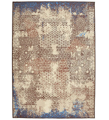 Distressed Mosaic Rug with vintage-inspired pattern.