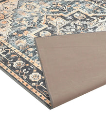 Durable vintage-style rug for rustic and bohemian spaces.