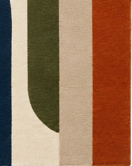 Earthbound arches abstract wool rug