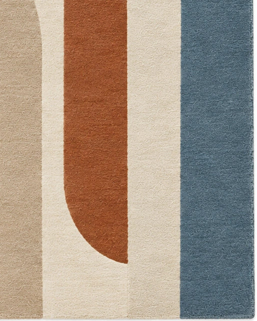 Earthbound arches geometric wool rug