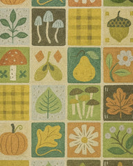 Halloween and Thanksgiving decorative rug with seasonal motifs.