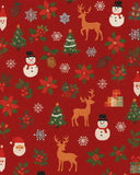 Christmas Reindeer and Snowman Rug - festive hand-tufted wool design.