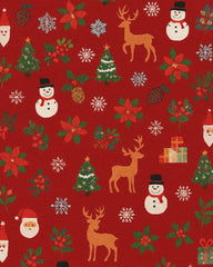 Christmas Reindeer and Snowman Rug - festive hand-tufted wool design.