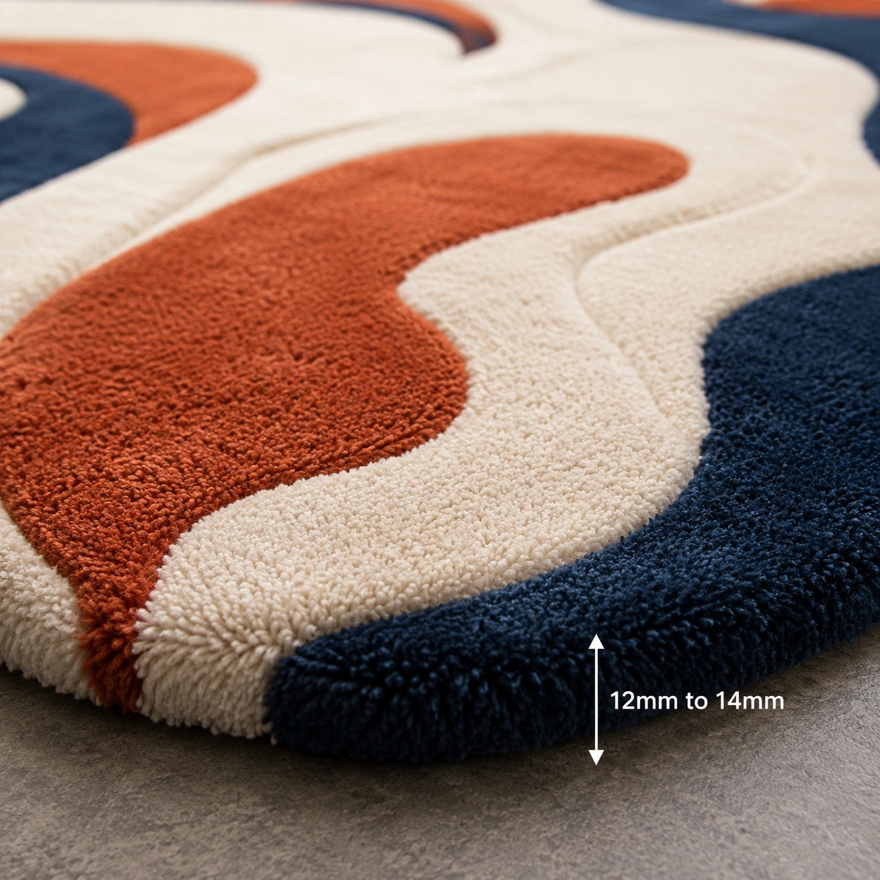 Fluid forms modern wool rug