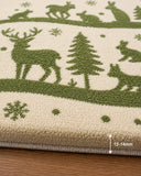 Forest green christmas wool rug