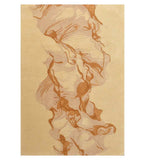 Gold and beige vibrant abstract rug with flowing organic patterns and textured design