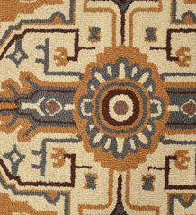 Heritage Persian-style rug in golden ochre with ivory and brown accents