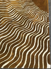 Golden sunburst pattern area rug for modern interiors