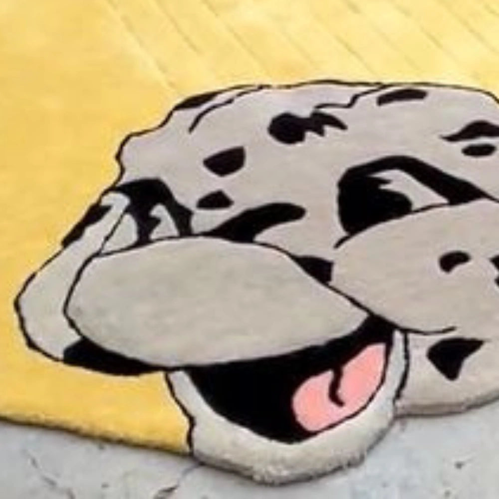 Contemporary hand-tufted wool rug with serpent design and sculptural organic edges