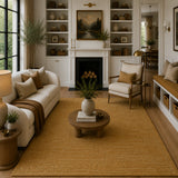 golden mustard wool rug