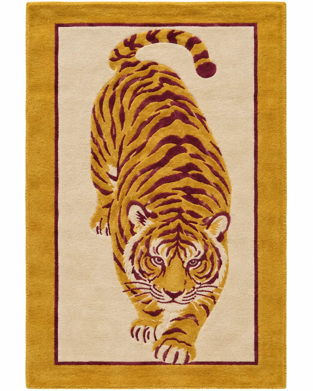 Golden Tiger Wool Area Rug 