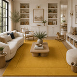 Golden hand tufted rug