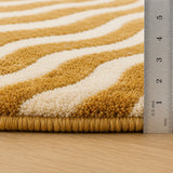 Golden brown abstract rug