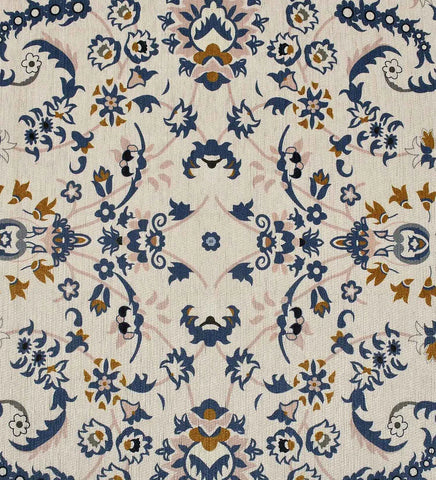 Low-profile gray and cream medallion rug for classic interiors.