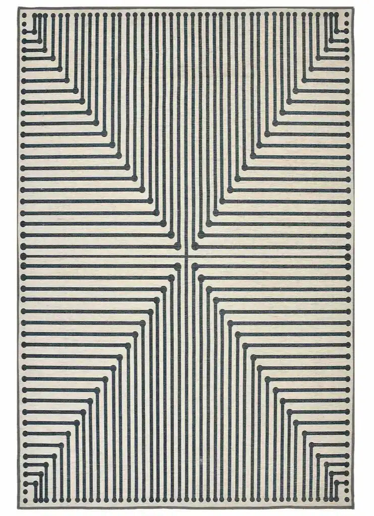 Modern Rug Pattern Gray Gray Modern Geometric Rug - Machine Washable – Mannat Rugs