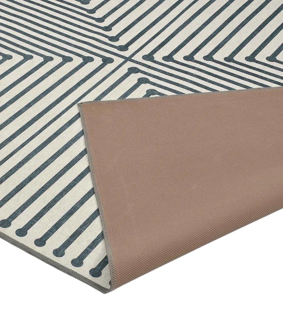 Soft and durable gray geometric area rug.