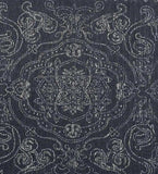 Gray ornate border design rug with intricate floral and scroll patterns by Mannat Rugs