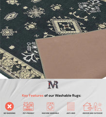 Neutral tribal medallion rug for boho-inspired decor.