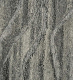 Luxury wool rug in grey, charcoal, and silver abstract tones