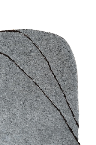 Modern abstract wool rug in neutral grey and warm brown tones.