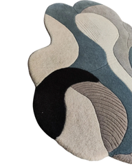 Contemporary high-low textured wool rug handmade in India.