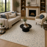 Gray geometric floral rug