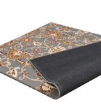 Gray and gold Persian medallion rug for living room decor