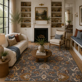 Gray gold wool rug