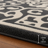 Gray white traditional wool rug