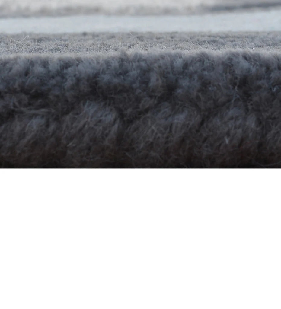 Gray and white runner rug