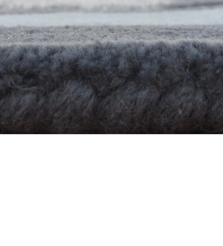 Gray and white runner rug