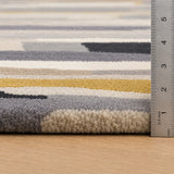 Gray gold modern rug