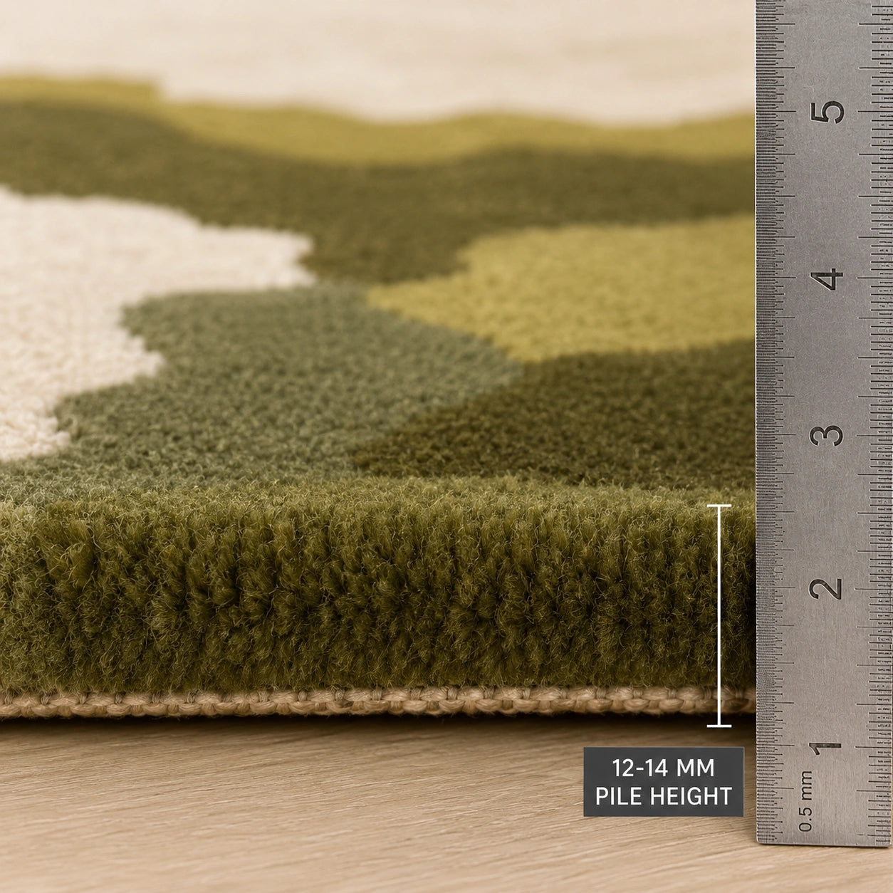 Green camouflage rug