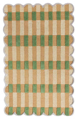 Green and brown checkered rug