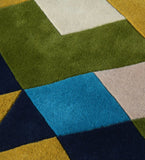 Multicolor Contemporary Geometric Area Rug - Hand Tufted