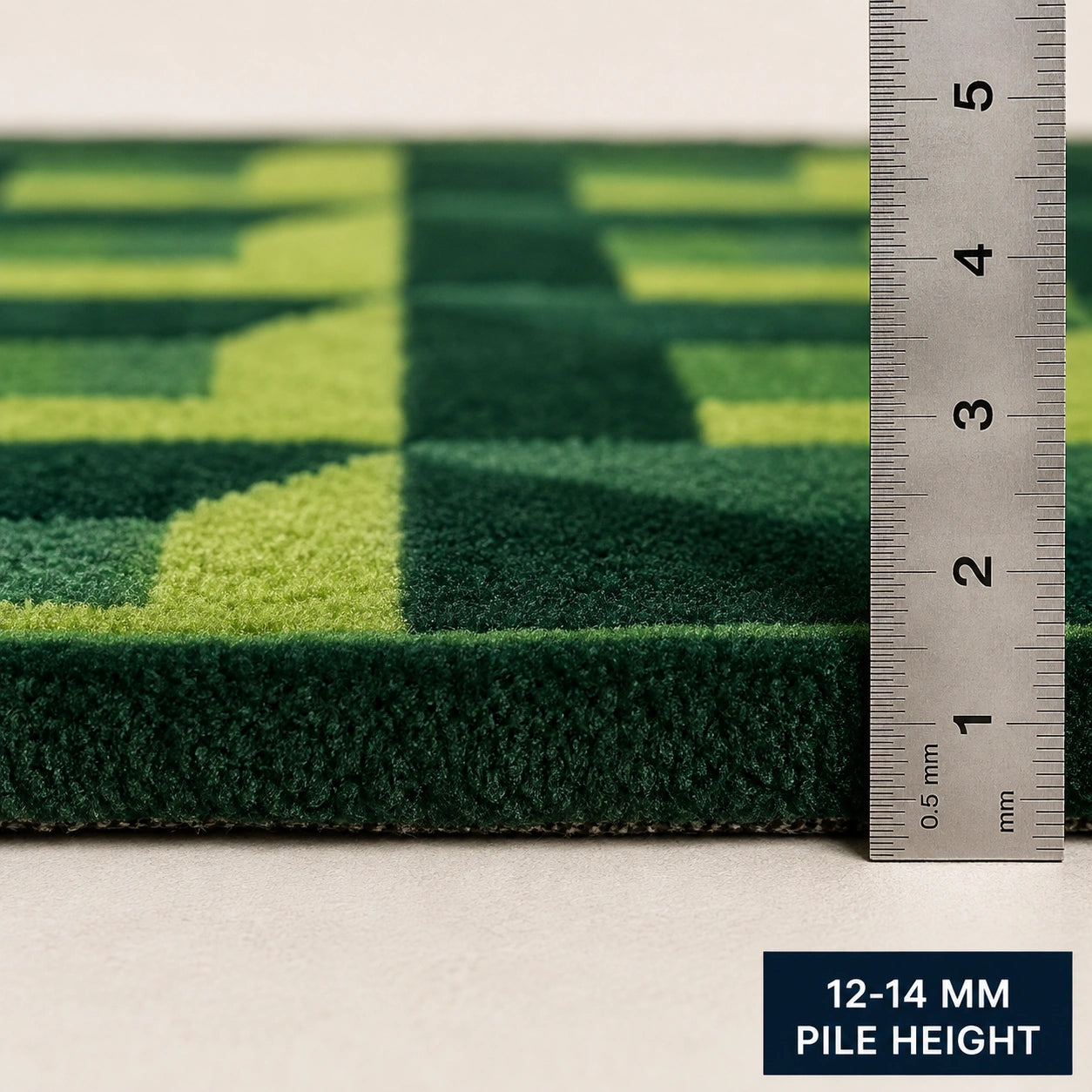 Green modern geometric wool rug