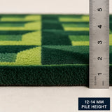 Green modern geometric wool rug