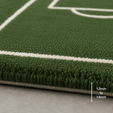 Green soccer field rug